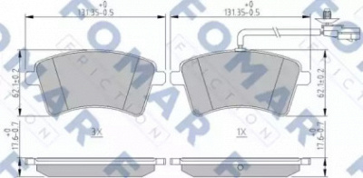 FOMAR FRICTION fo262281 -  Комплект тормозных колодок, дисковый тормоз